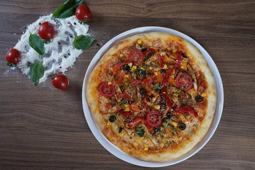 gourmet pizza with premium toppings